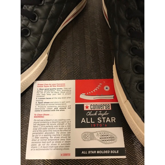 CONVERSE CT 70 Beluga Black Sneaker, Down Jacket Mens 8, Women’s 10 - Picture 5 of 12